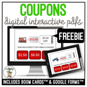 FREEBIE How Much Does It Cost With Coupons? Digital Task Cards