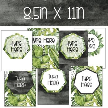 EDITABLE Binder Covers - Watercolor Tropical Desert Theme - Image 3