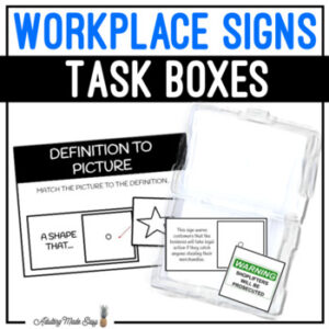 Workplace Signs Task Boxes - Picture to Definition