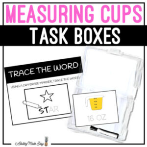 Measuring Cups Task Boxes - Trace The Measurement