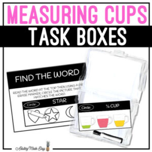 Measuring Cups Task Boxes - Find The Word