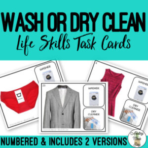 Wash or Dry Clean Clothing Task Cards