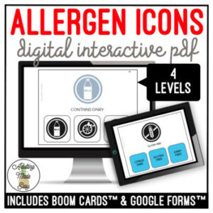 Allergen Icons Digital Task Cards