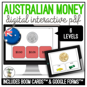 Money Names & Values Digital Task Cards AUSTRALIAN