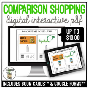 Comparison Shopping {up to $10} Digital Task Cards