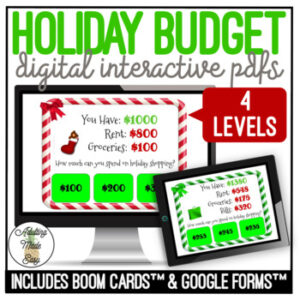 Holiday Budgeting Digital Task Cards