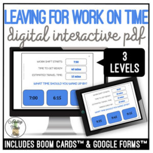 Leaving For Work In Time Digital Task Cards