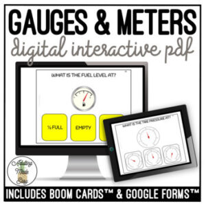 Reading Gauges & Meters Digital Task Cards