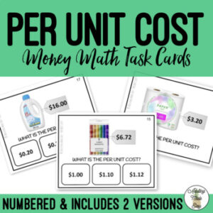 Per Unit Cost Task Cards