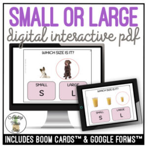 Sizes - Small or Large? Digital Task Cards