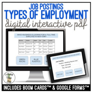 Types of Employment Digital Task Cards