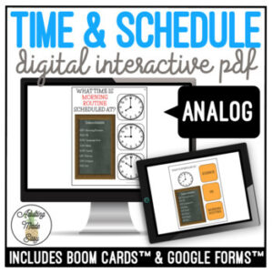 Reading Time & Schedules ANALOG CLOCK Digital Task Cards