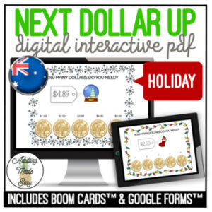 Dollar Up How Many Dollars Do I Need HOLIDAY Digital Task Cards AUSTRALIAN