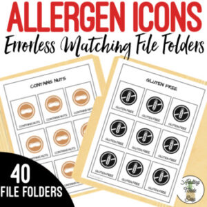 Allergen Icons Errorless Matching File Folders
