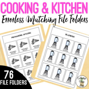 Cooking & Kitchen Supplies Errorless Matching File Folders