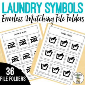 Laundry Symbols Errorless Matching File Folders