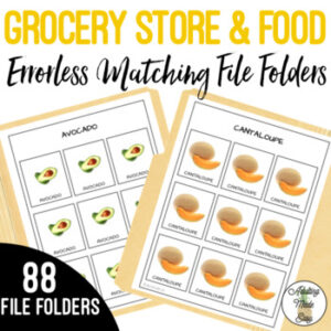 Grocery Store & Food Errorless Matching File Folders