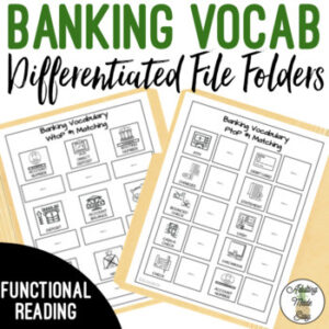 Banking Vocabulary File Folders