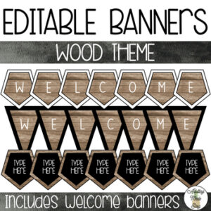 EDITABLE Banners - Wood Theme