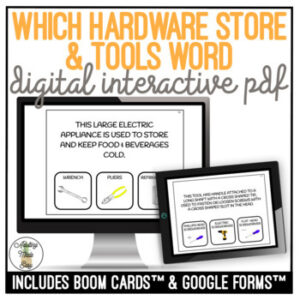 Which Hardware Store and Tools Word Digital Task Cards