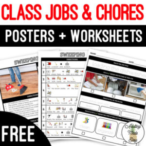 Classroom Jobs & Chores Posters & Worksheets FREEBIE