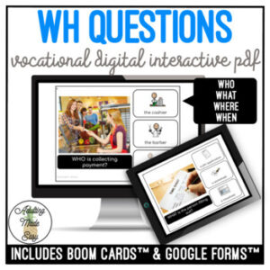 WH Questions Vocation Pictures Digital Task Cards SS