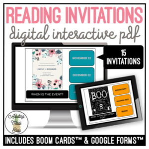 Reading Invitations Digital Task Cards