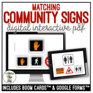 Community Signs Picture to Picture Digital Task Cards