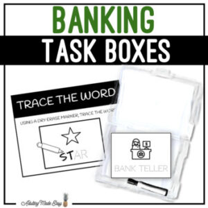 Banking Task Boxes - Trace The Word
