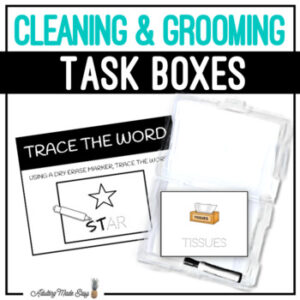 Cleaning & Grooming Task Boxes - Trace The Word