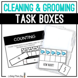 Cleaning & Grooming Task Boxes - Counting