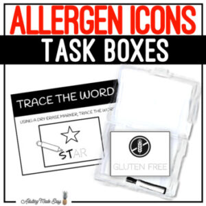 Allergen Icons Task Boxes - Trace The Word