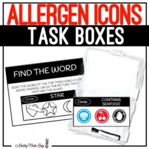 Allergen Icons Task Boxes - Find The Word