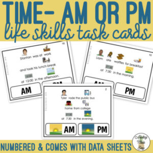AM or PM Task Cards SS