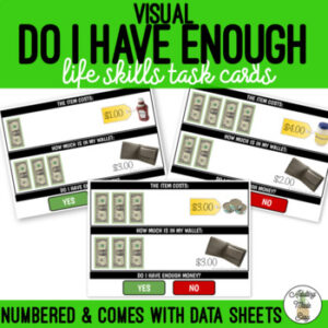 Do I Have Enough Money VISUAL Task Cards