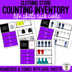 Counting Inventory - Clothing Store Task Cards