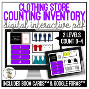Counting Inventory - Clothing Store Digital Task Cards