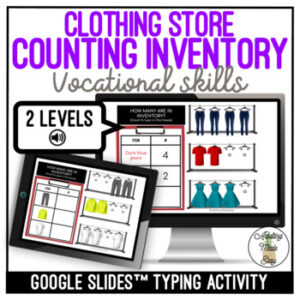 Counting Inventory - Clothing Store - Typing Google Slides Activity
