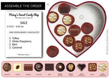 Valentine's Chocolate Box Orders Drag & Drop Boom Cards - Image 2