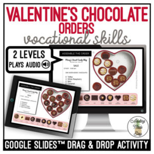 Valentine's Chocolate Box Drag and Drop Google Slides Activity