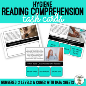 Hygiene Simplified Reading Comprehension Task Cards