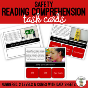 Safety Simplified Reading Comprehension Task Cards