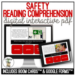 Safety Simplified Reading Comprehension Digital Task Cards