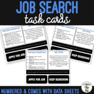 Job Search - Interests & Qualifications Task Cards