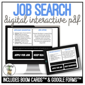 Job Search - Interests & Qualifications Digital Task Cards