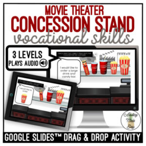 Movie Theater Concession Stand Drag and Drop Google Slides Activity