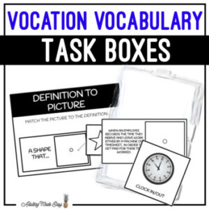 Vocation Vocabulary Task Boxes - Picture to Definition