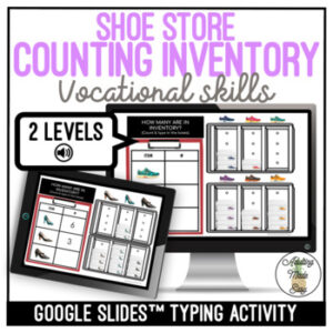 Counting Inventory - Shoe Store - Typing Google Slides Activity