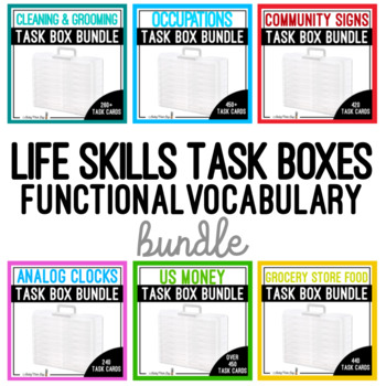 Life Skills Task Boxes - Cleaning Vocabulary