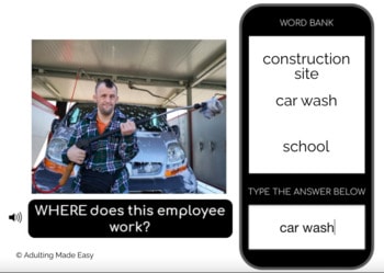 WH Questions Vocational Pictures Typing Boom Cards - Image 4